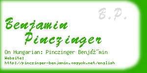 benjamin pinczinger business card